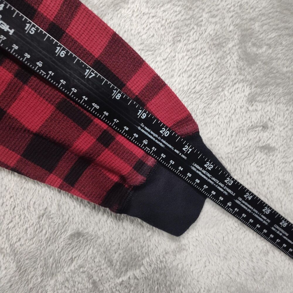 Polo Ralph Lauren Shirt Mens Medium Red Plaid Thermal Long Sleeve Knit Logo - Picture 7 of 9
